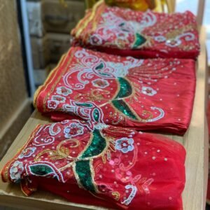 Red Luxury George Fabric