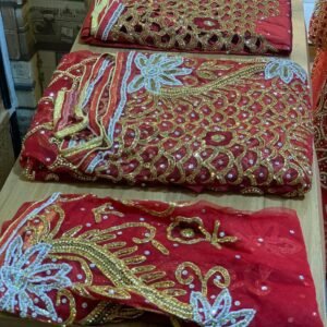 Red Luxury George Fabric