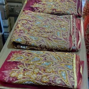 Red Luxury George Fabric