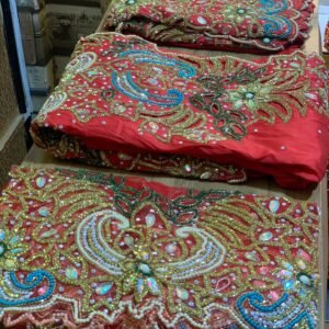 Red Luxury George Fabric
