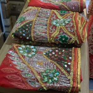 Red Luxury George Fabric