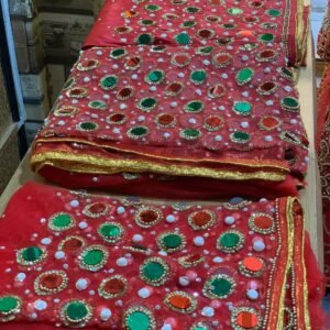 Red Luxury George Fabric