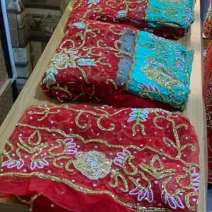 Red Luxury George Fabric