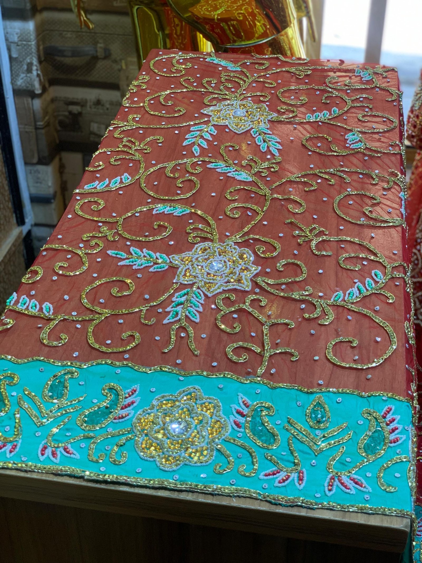 Red Luxury George Fabric - Image 4
