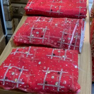 Red Luxury George Fabric
