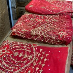 Red Luxury George Fabric