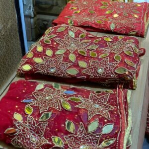 Red Luxury George Fabric