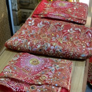 Red Luxury George Fabric