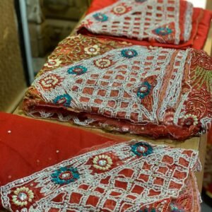 Red Luxury George Fabric