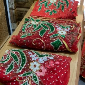 Red Luxury George Fabric