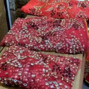 Red Luxury George Fabric