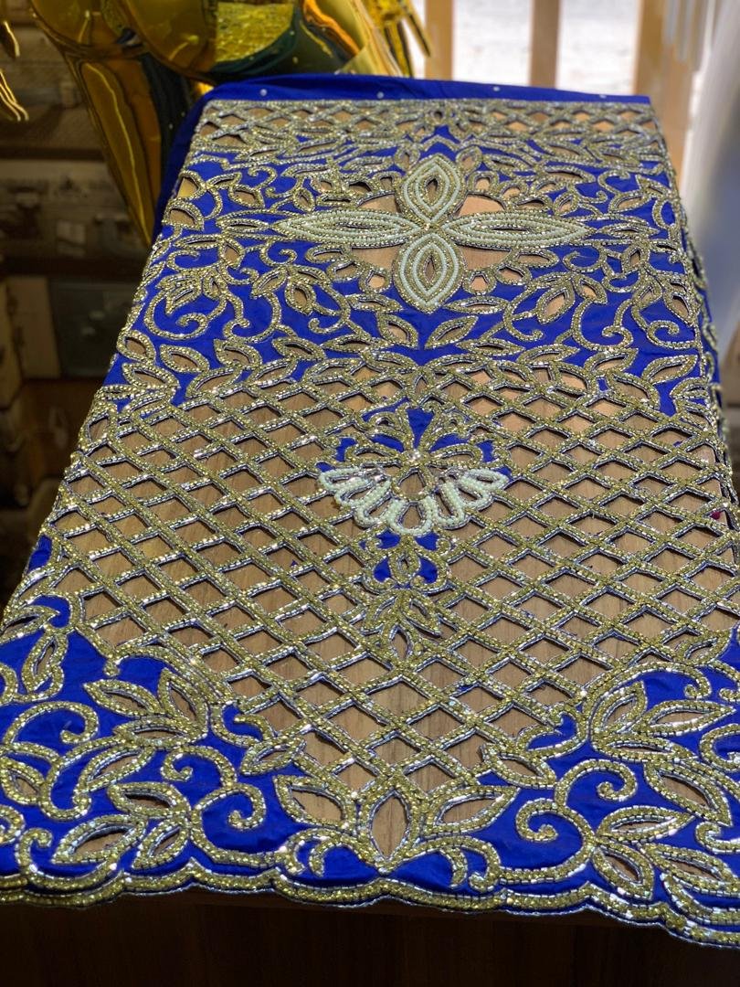 Blue Luxury George Fabric - Image 4