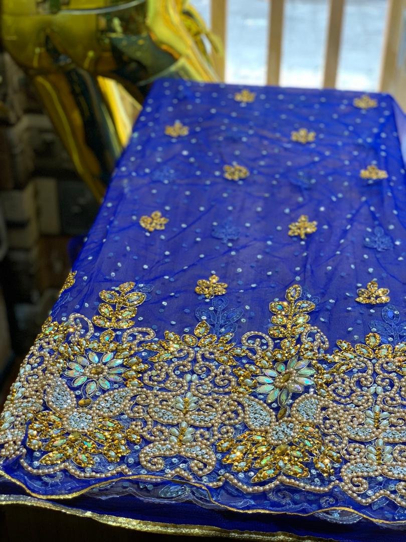 Blue Luxury George Fabric - Image 3