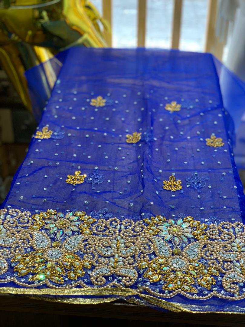 Blue Luxury George Fabric - Image 4