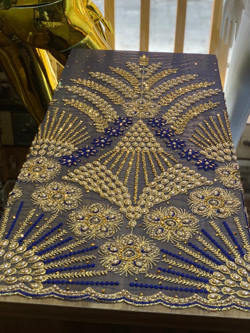 Navy Blue George Fabric - Image 4