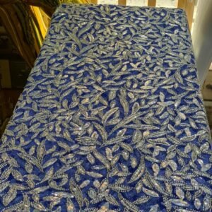 Luxury Blue Beaded Lace