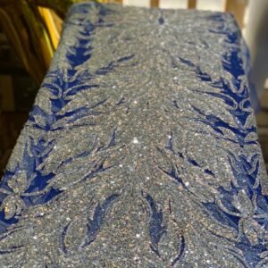 Luxury Blue Beaded Lace