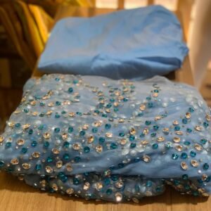 Luxury Blue Crystal Lace