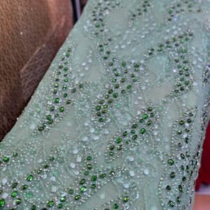 LUXURY GREEN CRYSTAL LACE