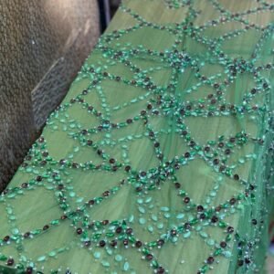 LUXURY GREEN CRYSTAL LACE