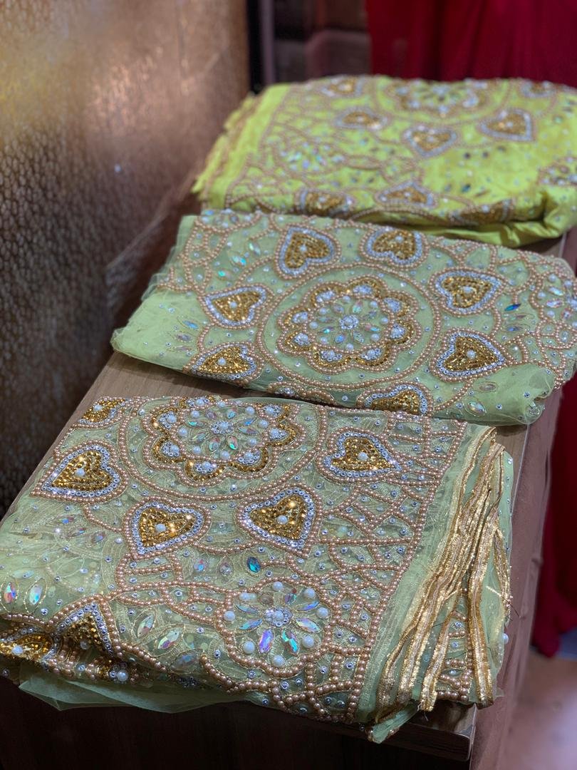LUXURY YELLOW GEORGE FABRIC