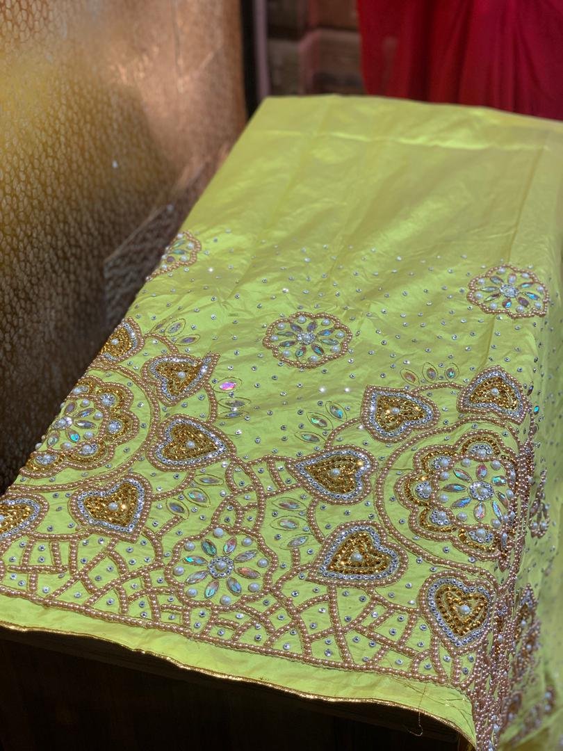 LUXURY YELLOW GEORGE FABRIC - Image 4