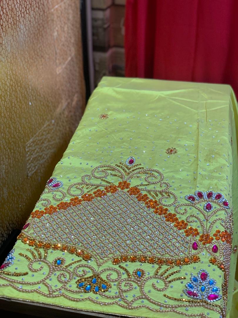 LUXURY YELLOW GEORGE FABRIC - Image 2
