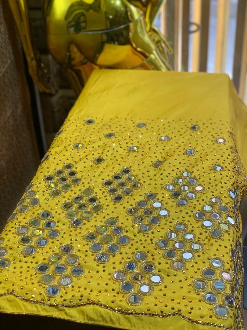 LUXURY YELLOW GEORGE FABRIC - Image 2