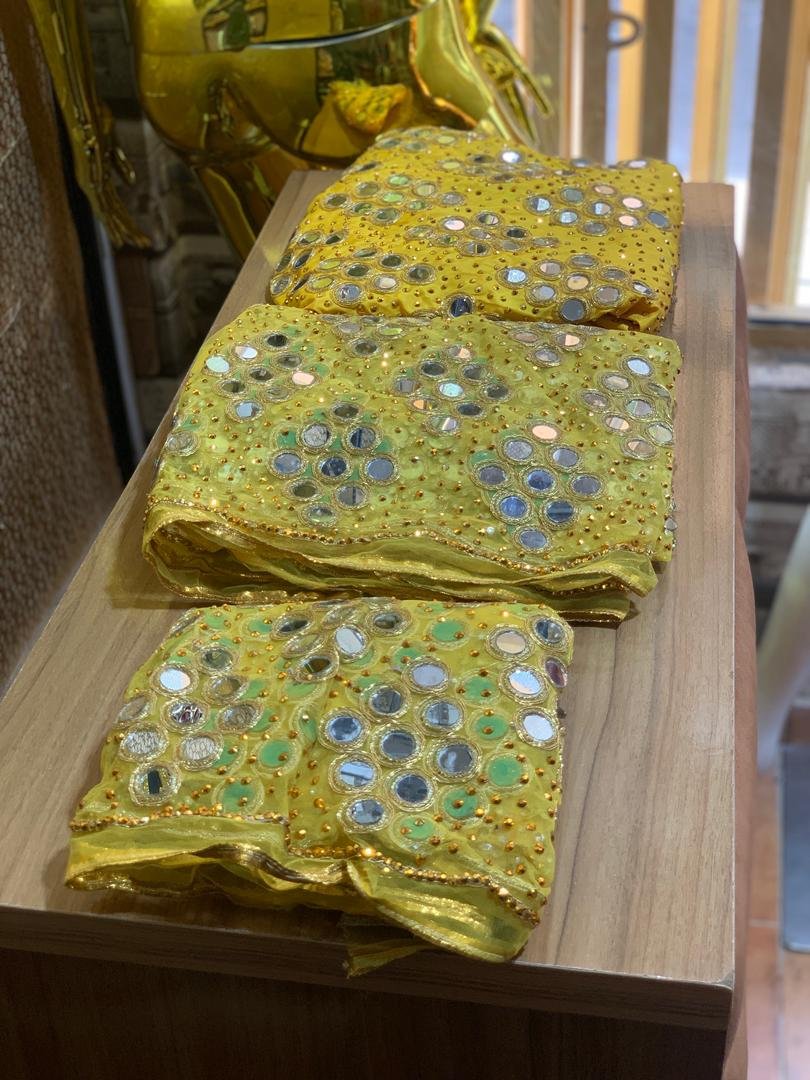 LUXURY YELLOW GEORGE FABRIC