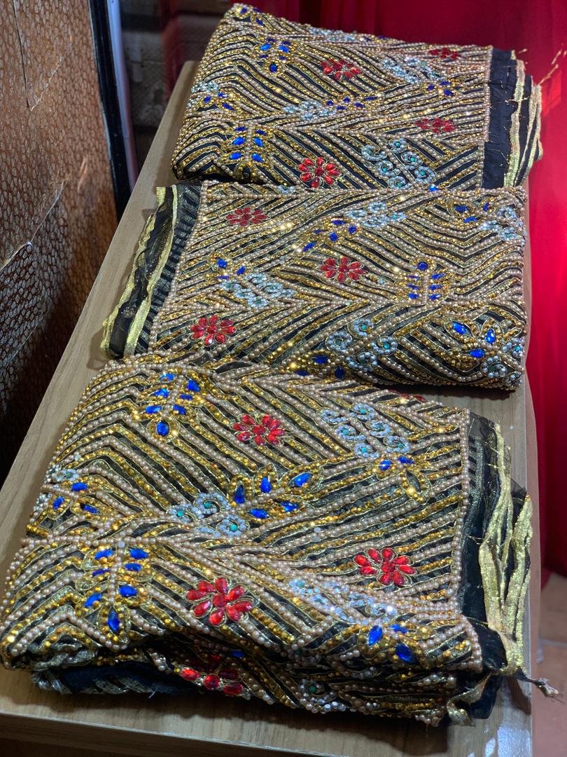 LUXURY BLACK GEORGE FABRIC