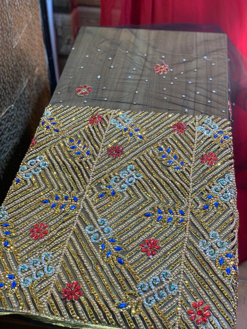 LUXURY BLACK GEORGE FABRIC - Image 2