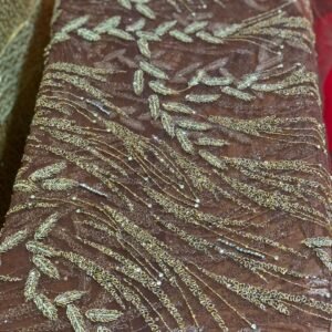 BROWN BEADED LACE