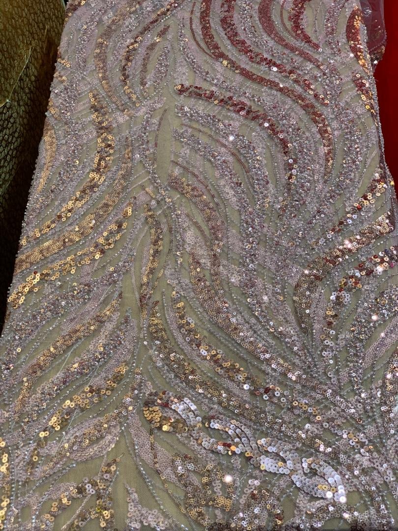 ONION COLOR BEADED LACE