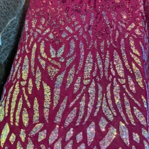 WINE COLOR SEQUINED LACE