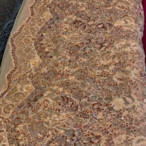 ORANGE COLOR BEADED LACE