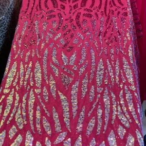 RED SEQUINED LACE