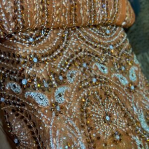LUXURY ORANGE CRYSTAL LACE