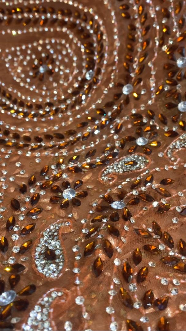 LUXURY ORANGE CRYSTAL LACE - Image 2