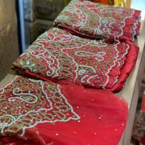 LUXURY RED GEORGE FABRIC